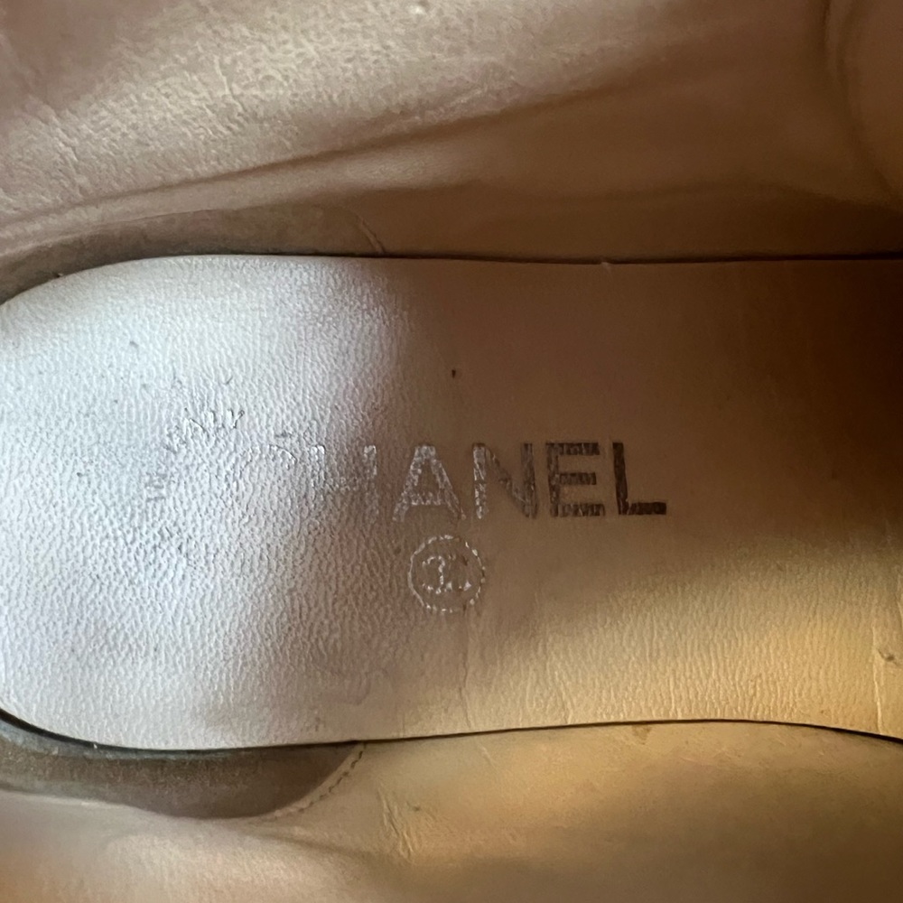 Chanel nude beige black cc logo boots booties with certificate of authenticity - Picture 15 of 17